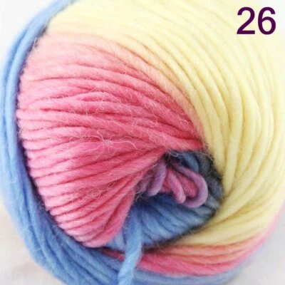 NEW Lot of 1x50g Balls Chunky Hand Coarse Knitting Rainbows Shawls Wool Yarn 826 - Image 1 of 4