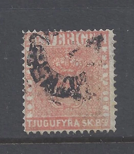 SWEDEN 1855 24s. VERMILLION PERF 14 USED SG 5 - Picture 1 of 2