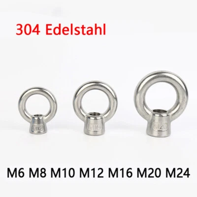 Ringmutter DIN 582 A2 Edelstahl V2A Ring Öse Mutter M6 M8 M10 M12 M16 M20 M24 - Bild 1 von 4
