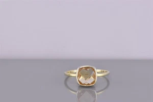 Gold Sterling Silber facettierter orange Citrin Bandring 925 Gr: 9,5 - Bild 1 von 8