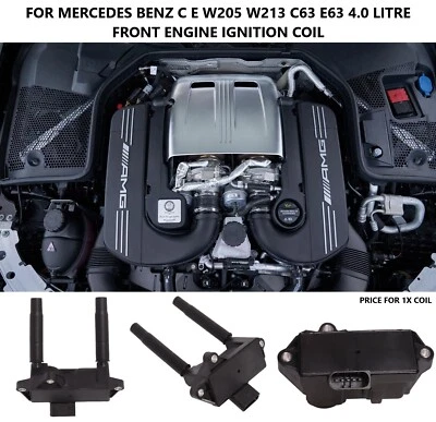 FOR MERCEDES BENZ C E W205 W213 C63 E63 4.0 LITRE FRONT ENGINE IGNITION COIL X1 - Image 1 of 4