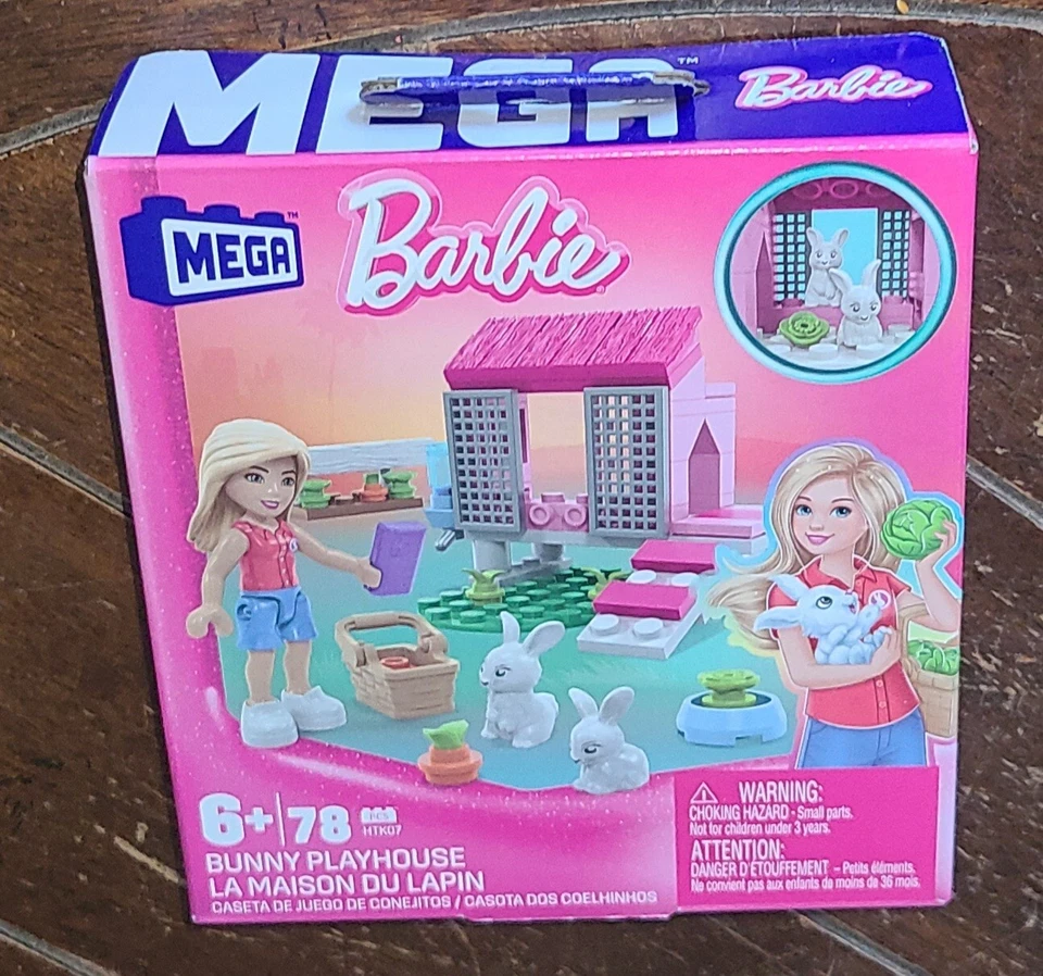 Mega (2023) BARBIE: 78pc BUNNY PLAYHOUSE Building Set #HTK07 - Image 1 of 3