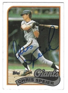 Autographed CHRIS SPEIER San Francisco Giants 1989 Topps card #94 w/COA - Picture 1 of 1