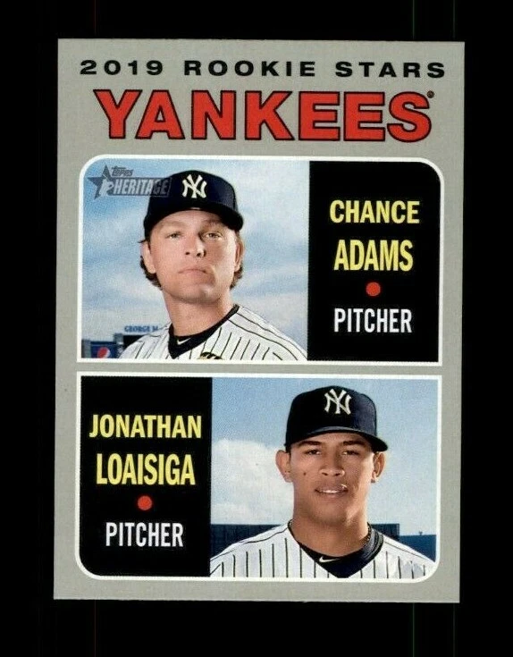 2019 Topps Heritage #189 Chance Adams RC/Jonathan Loaisiga RC (ref 110003) - Image 1 of 1