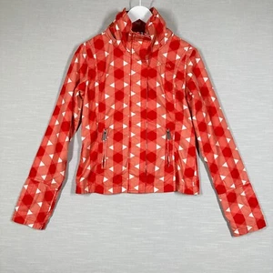 Bench Jacket Red Womans Medium Red Hood Urbanwear Geometric Triangle Rain-Coat - Picture 1 of 11