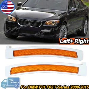 Set of 2 Front Reflectors-Bumper Cover Yellow For BMW F01 F02 7-Series 2009-2015 - Picture 1 of 21