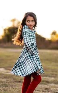 Omi Jo Well Dressed Wolf Black Winter Tartan Empire Dress Size Junior M Medium - Picture 1 of 10