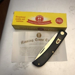 Kissing Crane Black Celluloid Sod Buster Folding Pocket Knife KC5011 6.50" OA - Picture 1 of 6