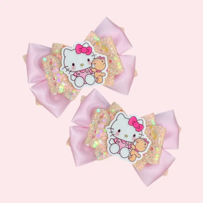 Lazo para el cabello Sanrio Hello Kitty, lazos para el cabello para niñas, lazos para niños pequeños Foto 1 de 2