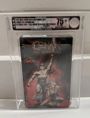 1982 Conan The Barbarian Rare MCA RAINBOW WRAP - Sealed BETAMAX VHS VGA Graded!! - Image 1 of 4