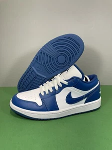 Nike Air Jordan 1 Low Women’s Size 8 US Marina Blue White Sneakers DC0774-114 - Picture 1 of 8