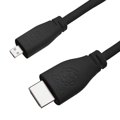 Cavo Micro HDMI Ufficiale Raspberry Pi 4, Nero, 1,0m HDMI TYPE A a TIPO D