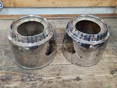 NOS 1955 FORD CROWN VICTORIA FAIRLANE R&L PARKING LAMP BEZELS PAIR B5A-8206-B - Image 1 of 4