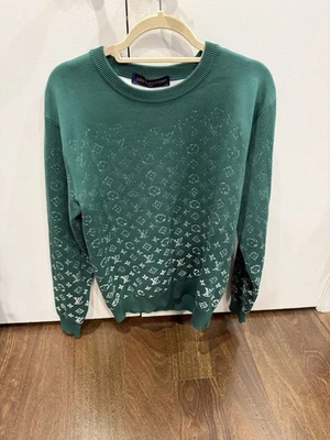 Authentic Louis Vuitton Monogram Degrade Crew neck Sweater Green S - Image 1 of 4