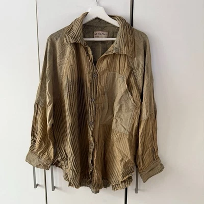 Camisa listrada Free People We The Free céu índigo tamanho P - Imagem 1 de 4