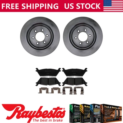 Rotores de freno traseros + pastillas de freno de cerámica y herrajes para Ford F-150 2017 Foto 1 de 4