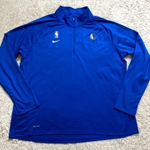 Nike Dri-Fit Dallas Mavericks Pullover Mens 3XL Blue 1/4 Zip NBA Long Sleeve - Picture 1 of 22