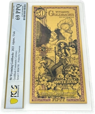 2023 Wyoming 50 Goldback PCGS 69 (Libertas, Liberty) - Image 1 of 3