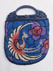Vintage Petit Point Needlepoint Purse Tapestry - Picture 1 of 6
