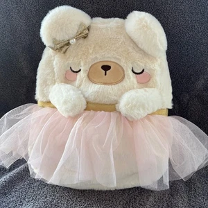 Weiß Ballerina Bär verstellbar Rucksack neu Fell Plüsch Schultasche 11x9 Kinder Neu mit Etikett - Bild 1 von 10