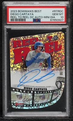 2023 Bowman's Best Mini-Diamond Refractor /25 Diego Cartaya PSA 10 GEM MT Auto - Image 1 of 2