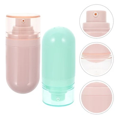  2 Pcs Airless Pump Bottles Travel Toiletry Lotion Vacuum Emulsion - Image 1 of 4