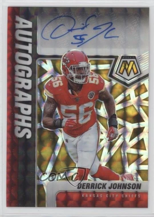 2021 Panini Mosaic Choice Black Gold Prizm /8 Derrick Johnson #A-DJ Auto - Image 1 of 2