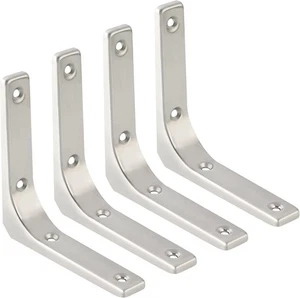 SAYAYO Heavy Duty Floating Shelf Bracket 4 4 x 4 Inch (4 PCS), Brushed Nickel  - Picture 1 of 6