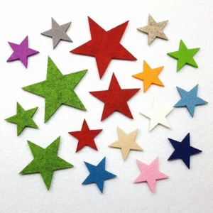 FILZ Sterne 10er Set 4-6-8 cm Weihnachtsdeko viele Farben - Bild 1 von 54