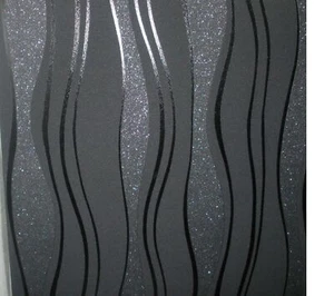 Vlies Tapete  13191-30 Design Wellen  schwarz anthrazit Glitzer glänzend - Bild 1 von 1