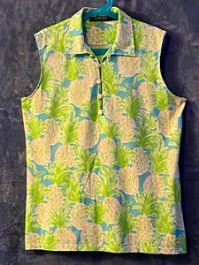 Ralph Lauren Polo Golf Gr. S Strick Baumwolle Top ärmellos Ananas Print - Bild 1 von 10