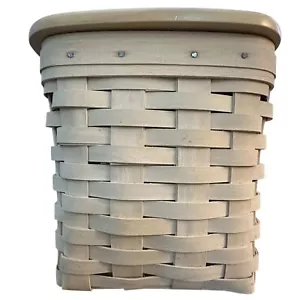 Longaberger Tall Tissue Basket with Lid Deep Whitewashed/Natural 2001 Signed - Picture 1 of 6