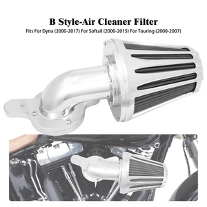 Cone Chrome Air Filter Gray Intake For Harley Touring Road Electra Glide 00-2007 - Picture 1 of 15
