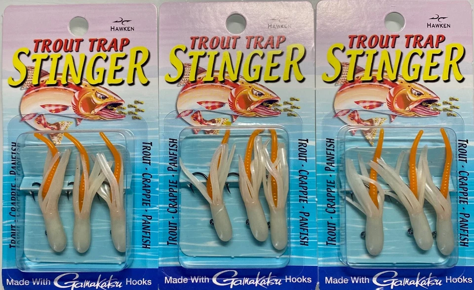Plantillas minitubo Hawken Trout Trap Stinger 1/32 oz. 3 paquetes de 3 plantillas  Foto 1 de 1