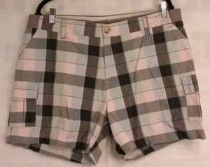 Lee Shorts Women's 20 Multicolor Regular Fit Mid Rise Pastel Plaid Color - Picture 1 of 6
