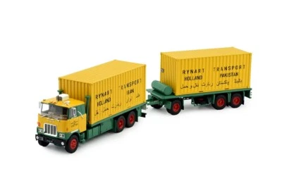 TEKNO 71661 MACK F700 6X4 + REMORQUE PORTE CONTAINERS 2 X 20 ft  RYNART MINT BOX - Photo 1/4