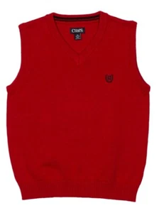 Chaps Boys Red Knit Sweater Vest Large (14-16) - Picture 1 of 1