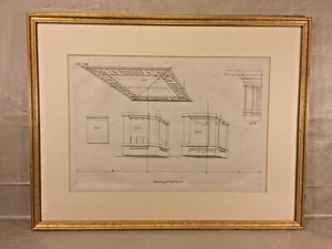 1761 Joshua Kirby Perspective of Architecture Engraving Plate 18 Framed Matted - Picture 1 of 11