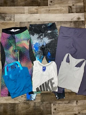 Nike Lot of 6 Womens Athletic Running Leggings Tank Tops Outfits Medium Workout - Image 1 of 4