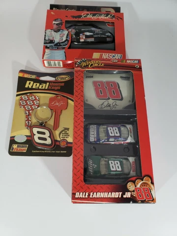 Dale Earnhardt Sr Cards  & Dale Jr Cars  and Custom Key Blank 3 Lot SEALED Cover