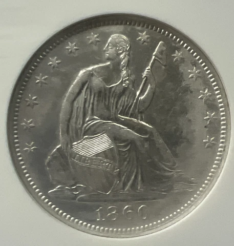 SCARCE SS REPUBLIC 186o-O NGC SEATED LIBERTY HALF DOLLAR SHIPWRECK EFFECT Cover