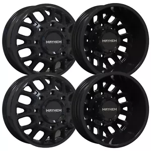 (Set-4) Mayhem Cogent Dually 17x6.5 8x200 -142mm Gloss Black Wheels Rims 17 Inch - Picture 1 of 3