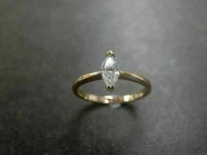 0.5Ct Marquise Cut Solitaire Diamond Engagement Womens Gift Ring 14k Gold Finish - Picture 1 of 4