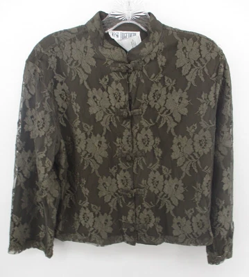 Together! Size 6 Long Sleeve Floral Mandarin Collar Lined Blazer Jacket - Flawed - Image 1 of 4