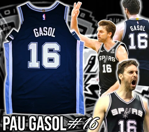 Pau Gasol Authentic Jersey San Antonio Spurs RARE Nike Sz 52 Duncan Wembanyama Cover