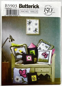 2013 Butterick Sewing Pattern B5903 Pillows 7 Styles Butterflies Birds 16163 - Picture 1 of 8
