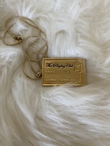 Vintage Signed Playboy Club Key Card Hugh Hefner Nameplate Pendant Necklace - Picture 1 of 9
