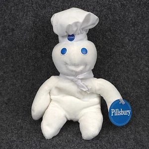 Pillsbury Doughboy Beanie 8 inch Bean Bag 1997 Stuffed Plush with Tag Vintage - Picture 1 of 6