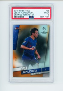 2019-20 Cesar Azpilicueta Topps Finest Orange Refractor Chelsea FC 24/25 PSA 9