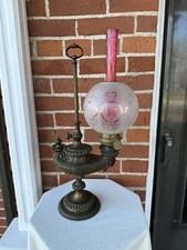 Antique 1800's HARVARD STUDENT Oil Lamp for #2 Oil burner